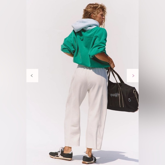 Free People Sprint to the Finish Crop Pants in Ivory. - Picture 2 of 3